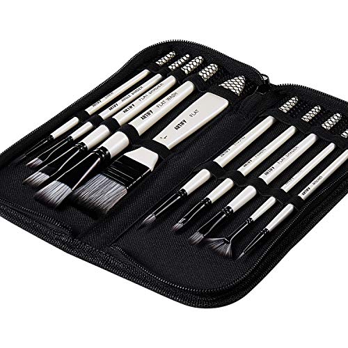 Product Cover Artify 2020 New 10 Pcs Paint Brush Set Includes a Carrying Case Perfect for Acrylic, Oil, Watercolor and Gouache Painting