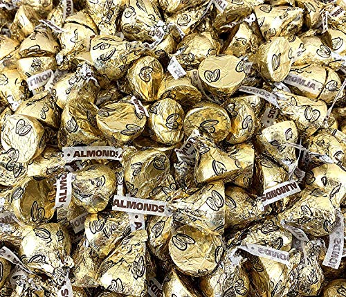 Product Cover Sunny Island Hershey's Kisses Almond Milk Chocolate, Gold Foil St. Patrick's Day Candy, 2 Pounds Bag