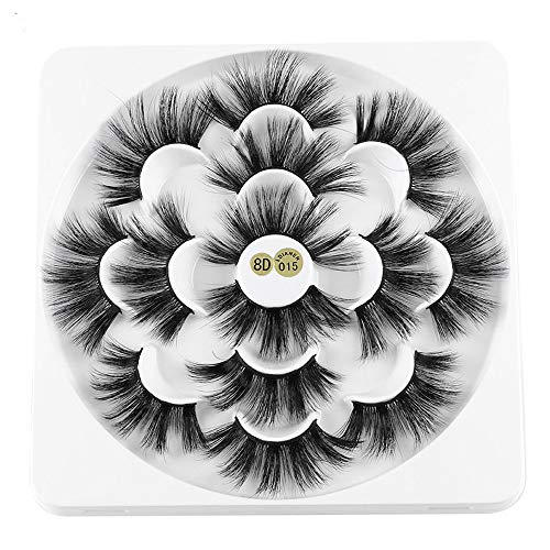 Product Cover 8D Mink Eye Lashes 7 Pairs 25mm False Eyelashes Wispy Fluffy Cruelty-free Thick Long Faux Mink Eye Extension Makeup Tools (8D-015)