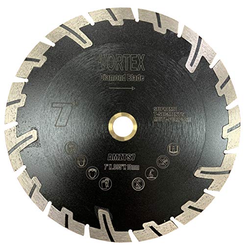Product Cover ALSKAR DIAMOND ADLTTS 7 inch Supreme Quality Dry or Wet Cutting Saw T Segmented Diamond Blades for Granite Stone Concrete (7