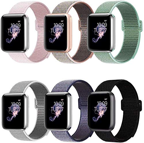 Product Cover BMBMPT Sport Bands Compatible with Apple Watch 42mm 44mm Soft Breathable Nylon Sport Loop Strap Replacement for iWatch Series 5 Series 4 Series 3 Series 2 Series 1.