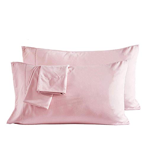 Product Cover Dreaming Wapiti Pillowcases, 100% Washed Microfiber Pillowcases King for Hair and Skin -2 Pack with Envelope Closure (Pink Mocha, King)