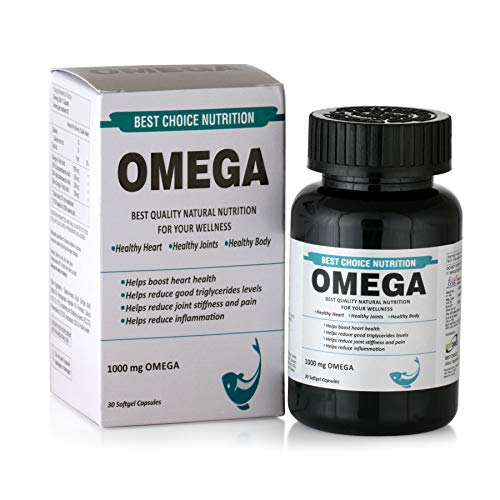 Product Cover Best Choice Nutrition Omega-3 Fish Oil Triple Strength 1000 Mg (550 Mg EPA, 350 Mg DHA, 100 Mg Omega 3 Fatty Acids) 30 Capsules