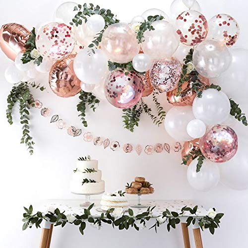 Product Cover DIY Rose Gold Balloons Garland Kit 70pcs Latex Balloons Confetti Balloons Foil Balloons Combination Arch Garland Banner for Birthday Wedding Party Photo Booth Backdrop Venue Decor (Rose Gold)