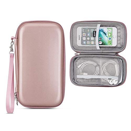 Product Cover Hard Carrying Case for Power Bank, Fits for Anker PowerCore, POWERADD Pilot, Yoobao Power Bank, AGPTEK Shockproof Pouch for External Battery, Rose Gold