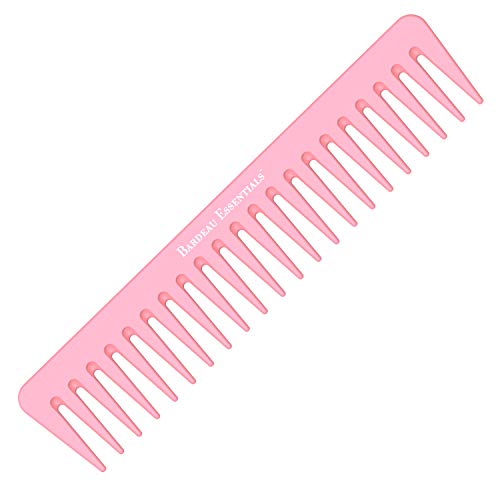 Product Cover 7 Inch Detangling Comb | Pink Carbon Fiber | Large Wide Tooth Detangler Comb | For Straight or Curly Hair | Wet or Dry Hair | Professional Grade Styling Comb for Men and Women (Single Pink)