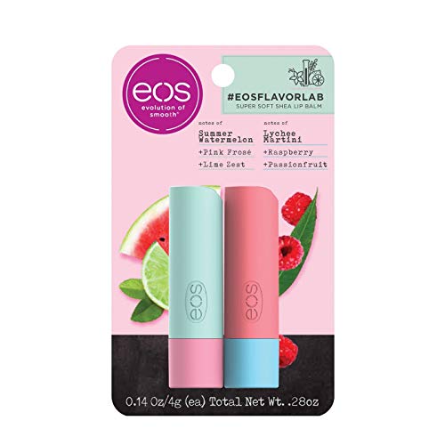 Product Cover eos Flavor Lab Lip Balm Sticks Watermelon Lime Frose' & Raspberry Lychee Pack of 1(Total 0.28oz)