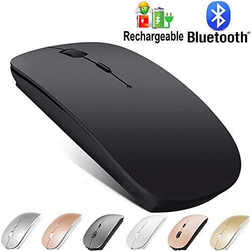 Product Cover Rechargeable Bluetooth Mouse for Laptop Mac Pro Air Bluetooth Wireless Mouse for MacBook pro MacBook Air MacBook Mac Windows Laptop (Black)