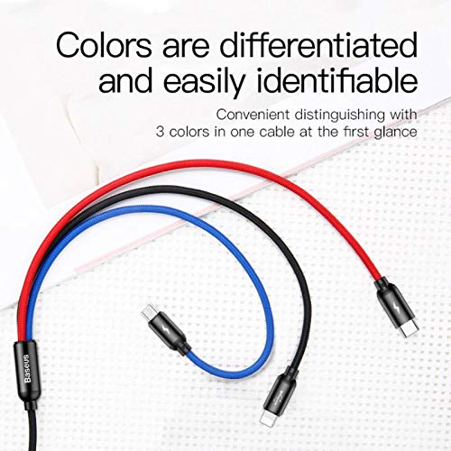 Product Cover TECLUSIVE Multi USB 3 in 1 3.5A Charging Nylon Data Cable Supports All Smartphone Devices