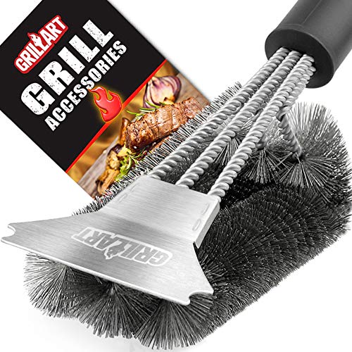 Product Cover Grill Brush and Scraper - Extra Strong BBQ Cleaner Accessories - Safe Wire Bristles 18