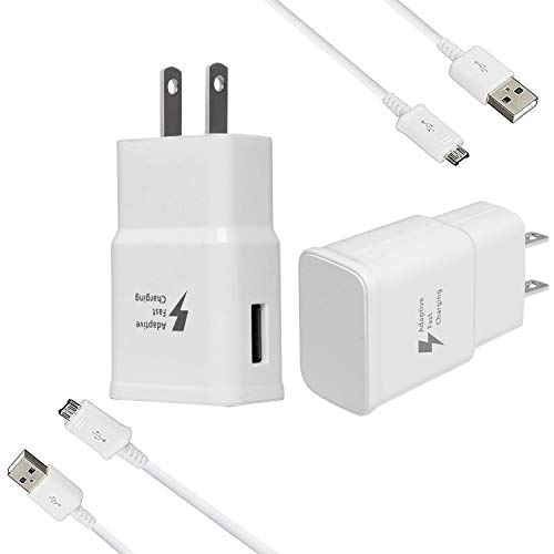 Product Cover Wall Charger Adaptive Fast Charger Kit for Samsung Galaxy S7/S7 E/S6/S6 E/Note5/4 /S4/S3, USB 2.0 Fast Charge Kit True Digital Adaptive Fast Charging (S7 2+2-White)
