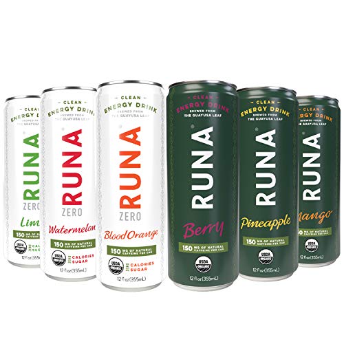 Product Cover RUNA Organic Clean Energy Drink, 6 Flavor Sampler | Natural High Caffeine Coffee Alternative | Sustained Energy Boost with No Jitters | Antioxidant Rich, 12 oz (Pack of 6)