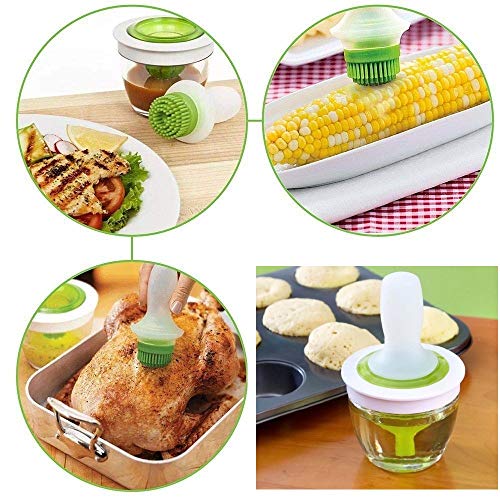 Product Cover WIDEWINGS Heat Resistant Silicone Basting Set BBQ Oil Brush Baking, Roasting, Grilling, Frying, Cooking Oil Dispenser for Home Kitchen Party