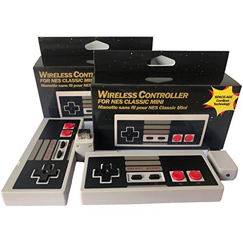 Product Cover 2 Pack NES Classic Mini Wireless Controller,TANKEY 2019 New Version 2pcs Wireless NES Controllers No-Wired Gamepad Joypad with Receiver for NES Classic Gaming System Console