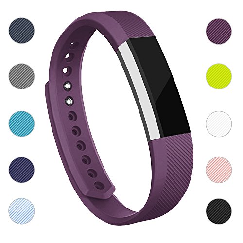 Product Cover iGK Replacement Bands Compatible for Fitbit Alta and Fitbit Alta HR, Newest Adjustable Sport Strap Smartwatch Fitness Wristbands with Metal Clasp Purple Small