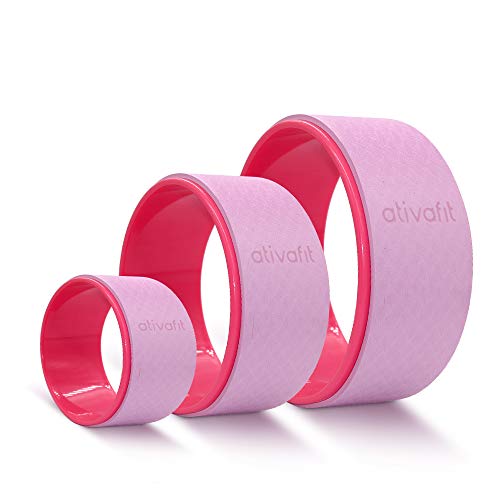 Product Cover ATIVAFIT Sports Yoga Wheel Set, 3 Pack Yoga Roller Rad for Back Pain and Improving Your Yoga Poses, Perfect for Stretching, Improving Flexibility and Backbends (12 inch, 10 inch, 5 inch)