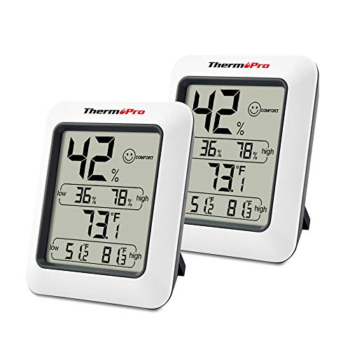 Product Cover ThermoPro TP50 2 Pieces Digital Hygrometer Indoor Thermometer Room Thermometer and Humidity Gauge with Temperature Humidity Monitor