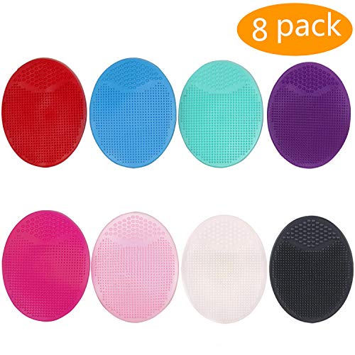 Product Cover GNAWRISHING 8pcs Soft Silicone Face Cleanser, Handheld Mat, Silicone Face Brush, 8 colors