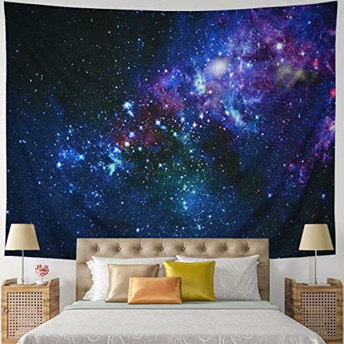 Product Cover Leofanger Galaxy Tapestry Universe Starry Sky Tapestry Wall Hanging Milky Way Space Tapestry Psychedelic Tapestry Nebula Headboard Bedspread Tapestry for Bedroom Living Room(W59.1 × H51.2)