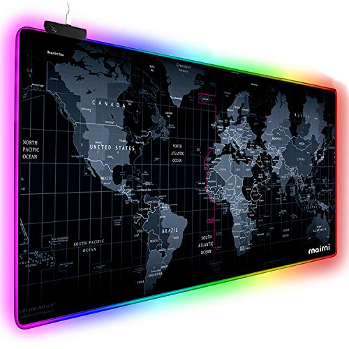 Product Cover Extended RGB Gaming Mouse Pad, Extra Large Gaming Mouse Mat for Gamer, Waterproof Office DEST Mat with 10 Lighting Mode, for PC Computer RGB Keyboard Mouse MacBook - 31.5'' x 15