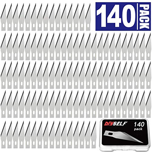 Product Cover 140 PCS Exacto Knife Blades, High Carbon Steel #11 Refill Exacto Art Blades Cutting Tool with Storage Case for Craft, Hobby, Scrapbooking, Stencil