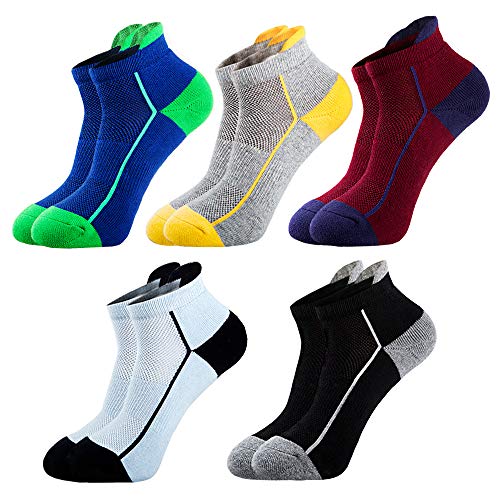 Product Cover Mens Ankle Athletic Socks Running Sports Low Cut Socks Comfort Cushioned Breathable Tab Socks