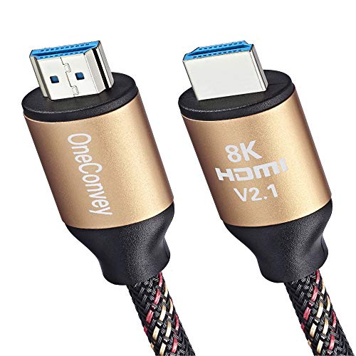 Product Cover OneConvey 8K HDMI Cable (HDMI 2.1) 6.5 Feet -Ultra High Speed HDMI Cable Optimal Viewing for Apple TV and Apple TV 4K Xbox PS4 4K Dolby Vision HDR10 Ethernet/ARC Dolby Atmos