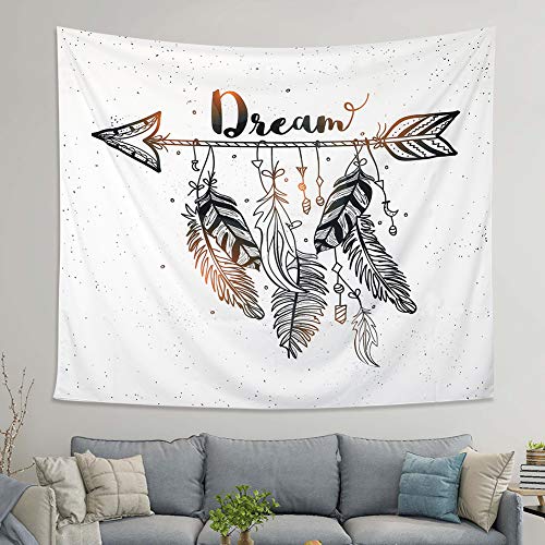 Product Cover LOMOHOO Arrow Tapestry Vintage Feather Dream Tribal Aztec Style Boho Decor Art Bohemian Tapestry Wall Hanging Bedroom Dorm Living Room Blanket Decoration (Arrow, M:130x150cm/51 x59)