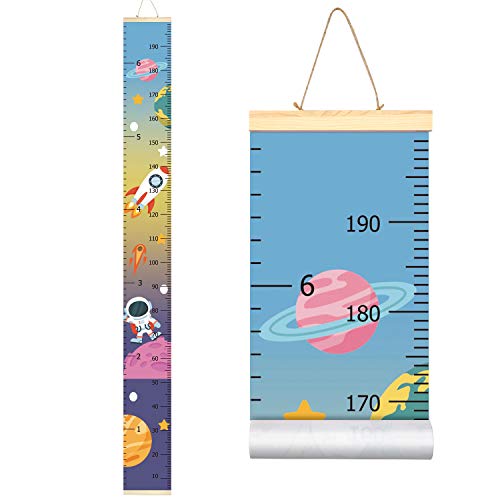 Product Cover Sylfairy Baby Girls Growth Chart Ruler, Wood Frame Fabric Canvas Height Measurement Ruler from Baby to Adult for Child's Nursery Room Decoration Unique Baby Shower Gift 79