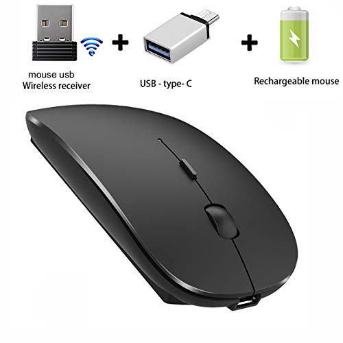 Product Cover Wireless Mouse for Laptop Mac Desktop Computer Wireless Mouse for MacBook pro MacBook Air Laptop Windows iMac (Black)