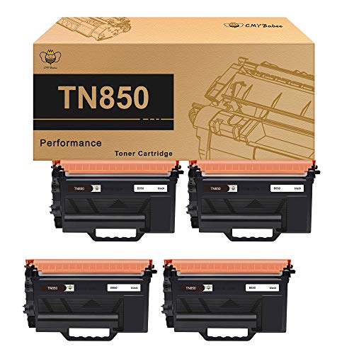 Product Cover CMYBabee Compatible Toner Cartridge Replacement for Brother TN850 TN-850 TN 850 (Black, 4 Pack)