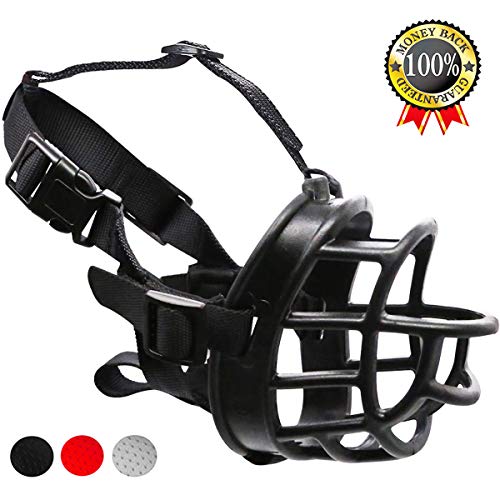 Product Cover Supet Dog Muzzle, Soft Rubber Basket Muzzle Cage Muzzle for Small Medium Large Dogs, Allows Panting and Drinking, Prevents Unwanted Barking Biting and Chewing