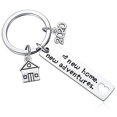 Product Cover New Home Keychain 2020 Housewarming Gift for New Homeowner House Keyring Moving in Key Chain New Home Owners Jewelry from Real Estate Agent
