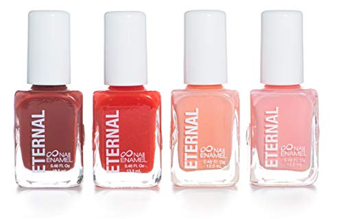 Product Cover Eternal 4 Nail Polish Collection Media Naranja - 4 Pieces Set: Long Lasting, Quick Dry Lacquer