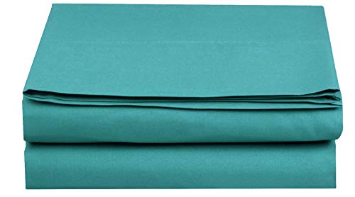Product Cover Elegant Comfort Premium Hotel 1-Piece, Luxury and Softest 1500 Thread Count Egyptian Quality Bedding Flat Sheet, Wrinkle-Free, Stain-Resistant 100% Hypoallergenic, Queen, Turquoise