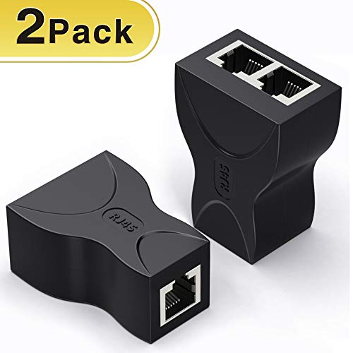 Product Cover RJ45 Splitter Connector Adapter, Wenter Female 1 to 2 8P8C Ethernet Plug LAN Network Socket Adapter for Cat5, Cat5e, Cat6, Cat7