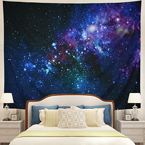 Product Cover Tushelia Starry Sky Tapestry Galaxy Tapestry Outer Space Tapestry Moon Star in Starry Night Tapestry Wall Hanging Universe Psychedelic Tapestry for Living Room Bedroom Home Decor