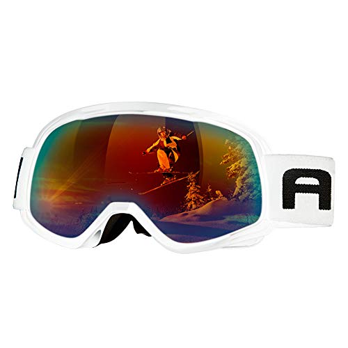 Product Cover AKASO Ski Goggles, Snow Goggles for Youth, Kids & Teenagers, Snowboard Goggles with Anti-Slip Strap, Anti-Fog, Dual Layers Spherical Lens, UV 100% Protection