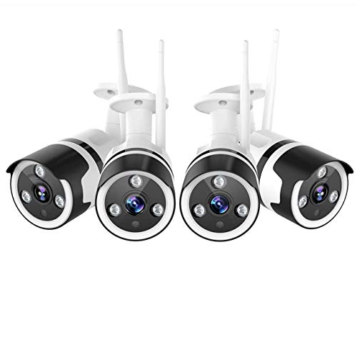 Product Cover Outdoor Security Camera - 1080P Outdoor Cameras Wireless, FHD Night Vision, Motion Detection, IP66 Waterproof, Two-Way Audio, Work with Alexa, Cloud Storage, 128G SD Card Support (4 Pack)
