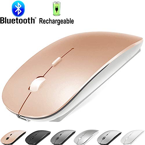 Product Cover Rechargeable Bluetooth Mouse for Laptop Mac Pro Air Bluetooth Wireless Mouse for MacBook pro MacBook Air MacBook Mac Window Laptop (Rose Gold)