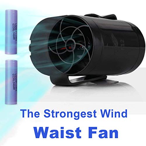 Product Cover Waist Fan, Outdoor Fans, Waist Cooling Fan, Electric Clip On Waist Fan with 5200mAh Rechargeable Battery, 2A Fast Charging, Strong Wind,3 Speeds, USB Powered Personal Fan for Outdoor,Hiking,Camping