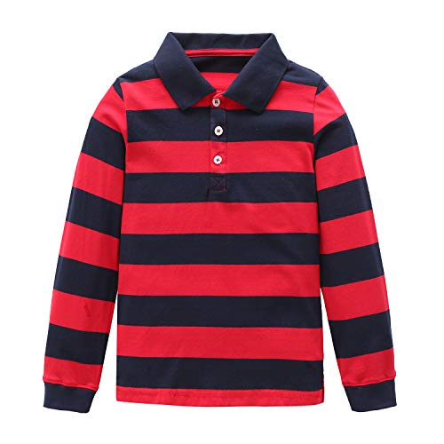 Product Cover Boys Rainbow Striped Shirt Cotton Long Sleeve T-Shirts