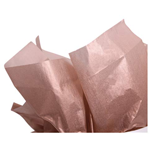 Product Cover UNIQOOO 40 Sheets Premium Metallic Tissue Gift Wrap Paper Bulk Rose Gold, Great for Gift Bag, 20