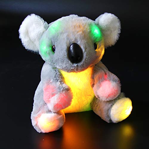 Product Cover Bstaofy LED Gray Koala Bear Stuffed Animal Glow Soft Adorable Floppy Colorful Plush Toy Birthday for Kids Toddlers, 9.5''