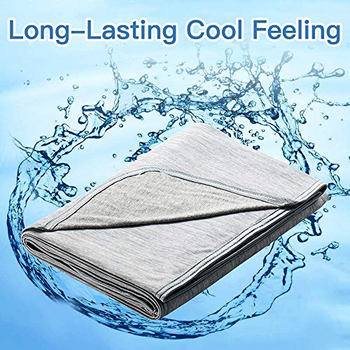 Product Cover Marchpower Cooling Blanket, Latest Cool-to-Touch Technology, Breathable Cool Blanket for Sleeping Night Sweats, Lightweight Summer Blanket for Bed, Q-MAX>0.4 (Gray, Twin, 79 x 59 inches)