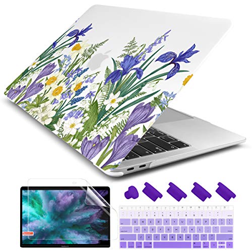 Product Cover Dongke for New MacBook Air 13 Inch Case 2018 2019 Release A1932, Frosted Matte Clear Hard Shell Cover for MacBook Air 13