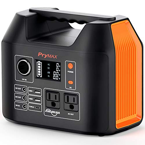 Product Cover PRYMAX Portable Power Station, 300W Solar Generator 2019 Updated 298Wh CPAP Backup Battery Pack with LED Flashlight,110V/300W Pure Sine Wave,AC Outlet, QC3.0 USB,for Outdoors Camping Travel Emergency