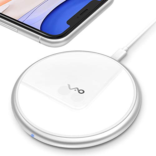 Product Cover Fast Wireless Charger, Vebach Dubhe1s Qi Certified Wireless Charging Pad 7.5W Compatible iPhone 11/11 Pro/11 Pro Max/Xs/Xs Max/XR/X/8/8Plus, 10W Compatible Samsung Galaxy S10 /S9/S9+S8,Aluminum Frame