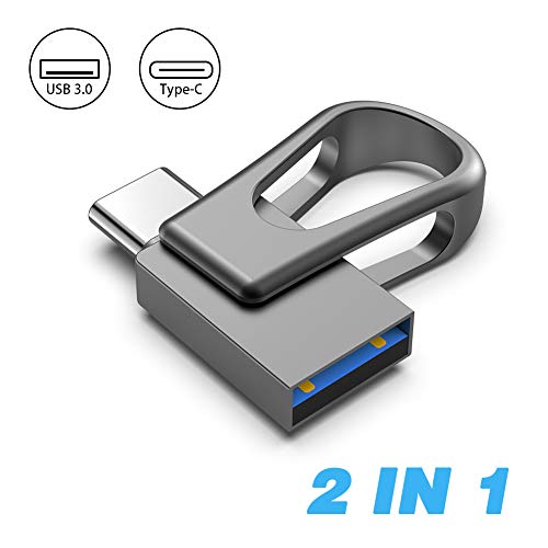 Product Cover Flash Drive 32GB Dual USB C USB 3.0 OTG with Keychain Hole USB Flash Drive for Laptop PC PDA Smartphones Tablet Samsung Black