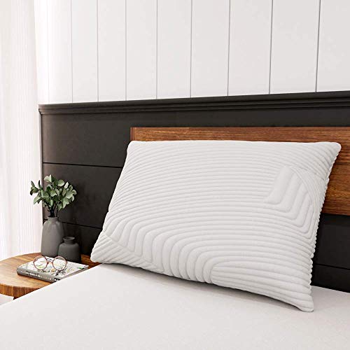 Product Cover Sweetnight Queen Pillows for Sleeping, Gel Memory Foam Pillows for All Sleepers with Adjustable Loft to Neck Pain Relief, CertiPUR-US Certificated